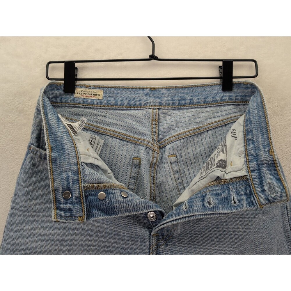 Levis Premium 501 '81 Pin striped Light Wash Tapered Leg Jeans Women's Sz 25x31 - Picture 7 of 16